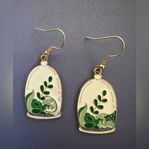 Plant Terrarium Dangle Earrings